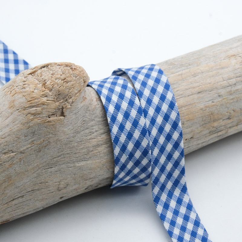 18MM blue Vichy bias tape